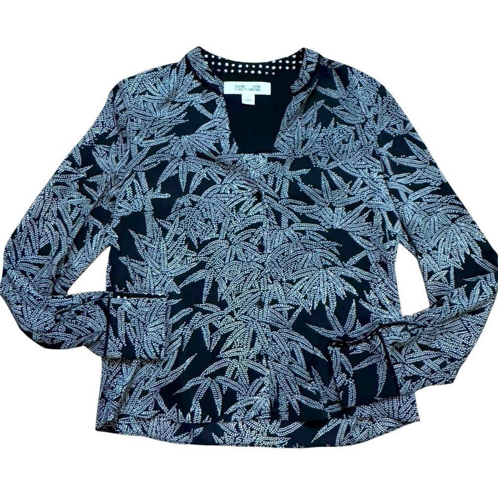 DIANE VON FURSTENBERG Silk Spandex Blend Stretchy Top Size 4 VGUC